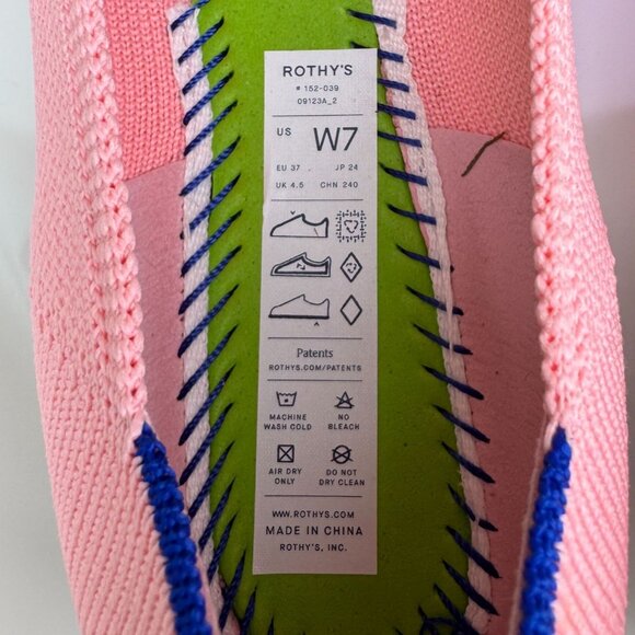 Rothys The Point II Pink Knit Pointed-Toe Flats Womens Shoes New Without Box 7 - Picture 3 of 10